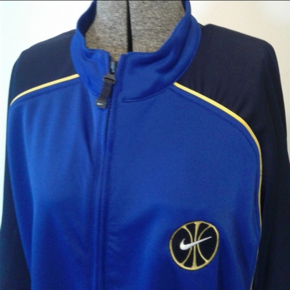 Vintage 90s Nike Basketball Shooting Warm Up Zip Jacket Jersey Shirt spell out L - Picture 2 of 7